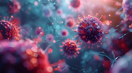 Virus and Vaccine Interaction - 3D Medical Illustration