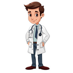 doctor with stethoscope on transparent background png
