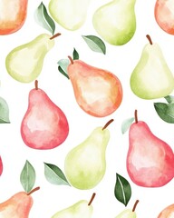 Watercolor Pears Pattern.