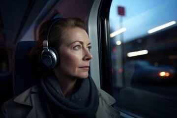 Headphones headset vehicle sitting.