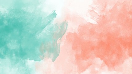 Fototapeta premium A painting of a green and orange background with a blue and white brush stroke