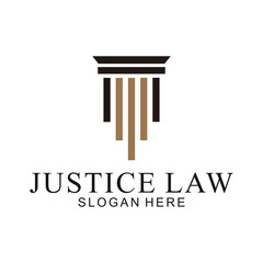 law logo with pillars of justice symbol concept, creative premium of lawyer and law office