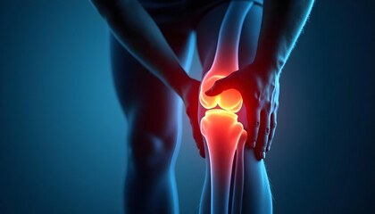 Knee injury. Man suffering from severe knee pain. Joint pain, Arthritis and tendon problems. 