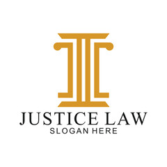 law logo with pillars of justice symbol concept, creative premium of lawyer and law office
