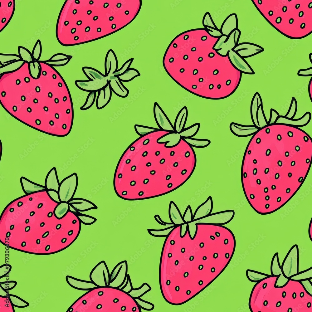 Canvas Prints Strawberry Pattern.