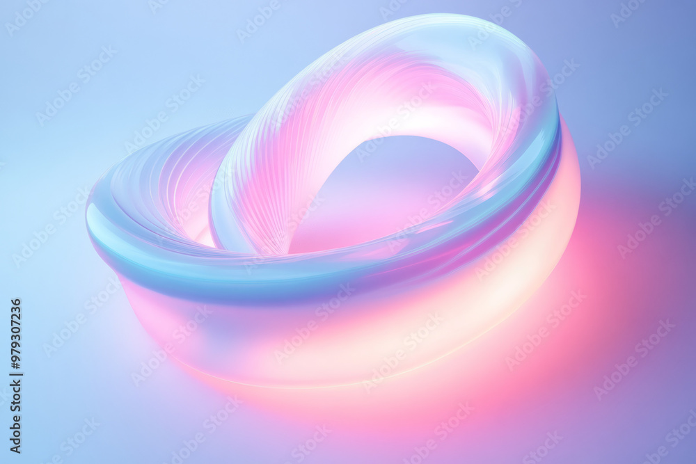 Poster A holographic neon spiral, dynamically twisting and creating a 3D effect,