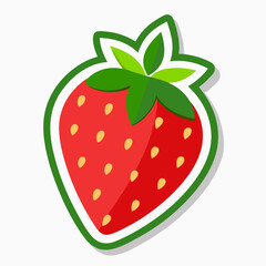 Obraz premium sticker design with strawberry isolated