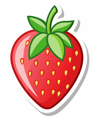 sticker design with strawberry isolated