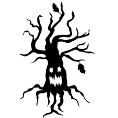 Set of tree silhouette for halloween a collection image