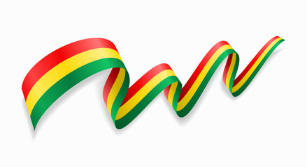 Bolivian flag wavy abstract background. Vector illustration.