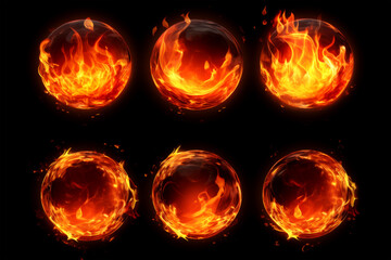 burnning of circle on black background