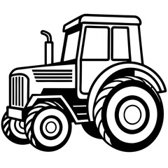 tractor vector illustration logo icon line art