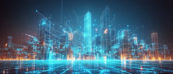 Obraz premium Evolving Digital Networks, Digital Transformation