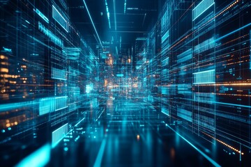 Obraz premium Evolving Digital Networks, Digital Transformation