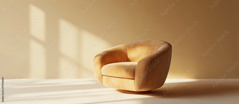 Poster 3d rendering of a chair in side view