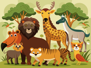 Naklejka premium World Animal Day flat illustration 