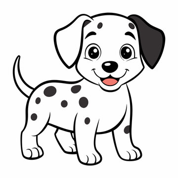 recommend clip art: cute baby dalmatian dog clear outline vector illustration