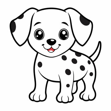 recommend clip art: cute baby dalmatian dog clear outline vector illustration