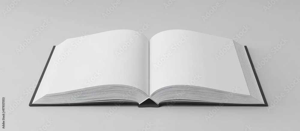Poster 3d rendering of an a4 white book mockup an empty open book in a4 format with a clean and minimal spr