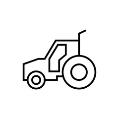 tractor line silhouette vector icon