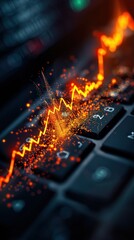 Closeup of a climate change graph on a computer screen.