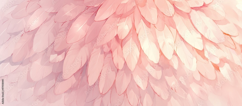 Poster textured background featuring a pattern of pink flamingo feathers