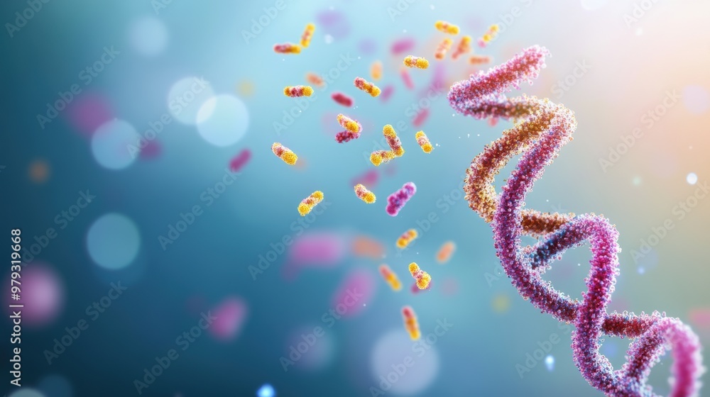 Poster A colorful illustration of a chromosome, highlighting the tightly packed DNA and its role in organizing genetic information.