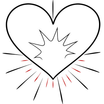 recommend clip art: heart shaped red powder explosion for love or vale line art
