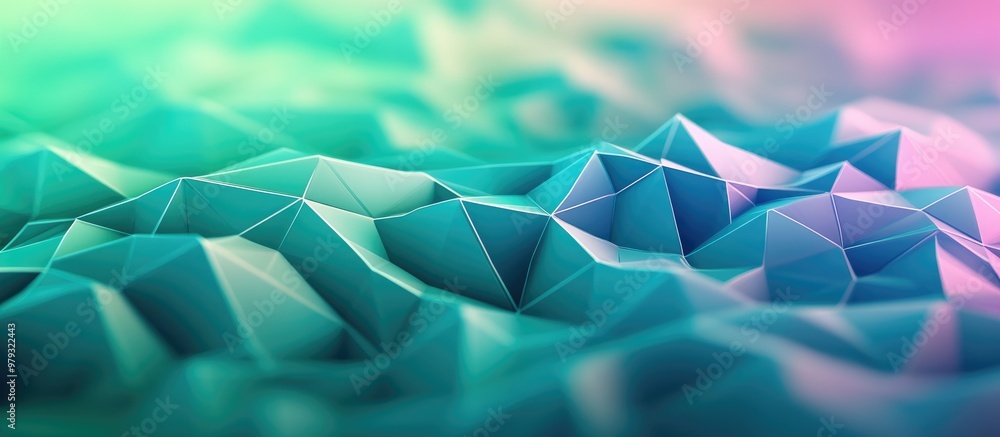 Poster 3d rendered abstract geometric background featuring modern gradient colors in low poly style showcas