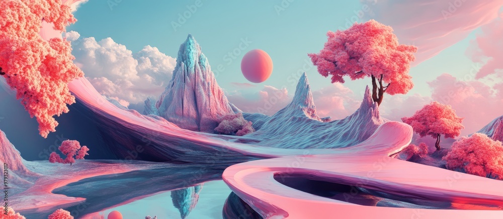 Aufkleber stunning surrealistic distortions create a captivating backdrop for innovative concepts and artistic