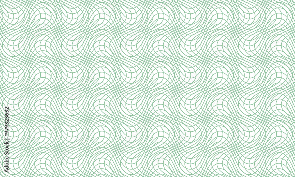 Poster Vector background - texture - green pattern from rhombi. Thin line. Use for certificate, voucher, banknote, voucher, money design, currency, note, check, ticket, reward etc. Eps 10.