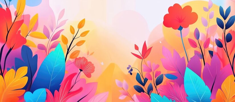 Colorful cartoon style illustration with playful designs perfect for backgrounds Easily add text for presentations offering versatility for various creative projects