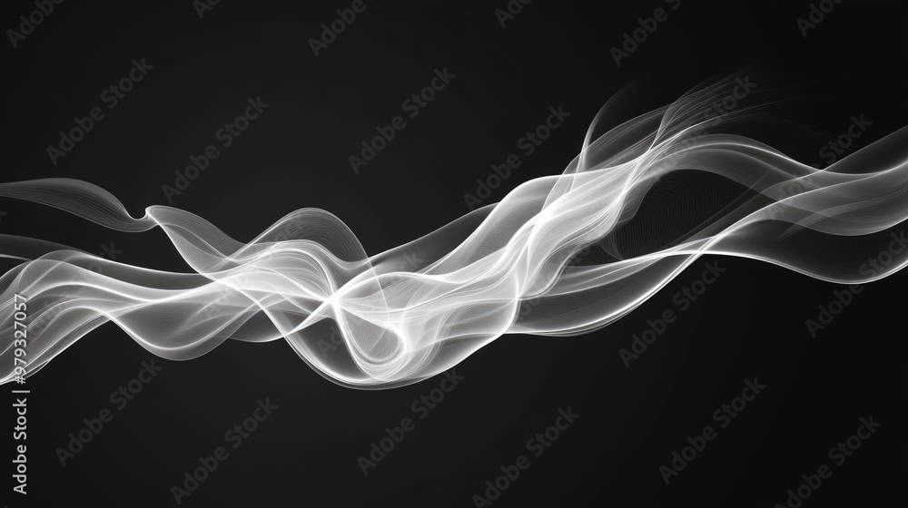 Aufkleber abstract white smoke overlay background abstract steam fog effect on black background possibilities 