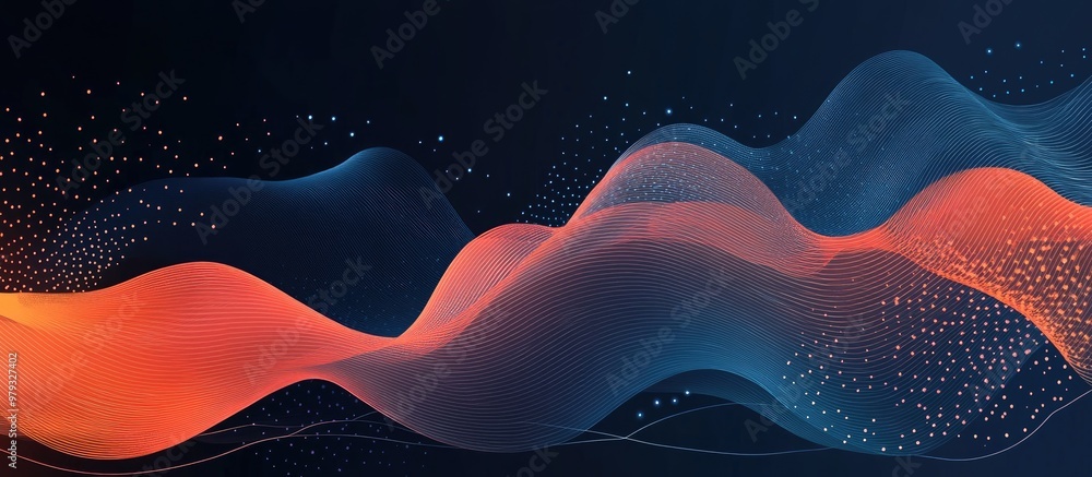 Poster dynamic abstract business technology wave background