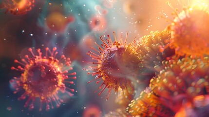 Genetic Mutations in Diseased Cells - 3D Medical Illustration