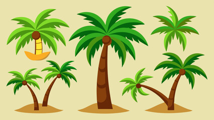 Set of Palm Tree





