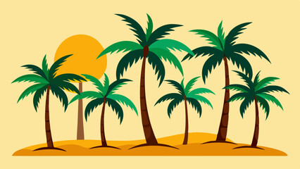 Set of Palm Tree