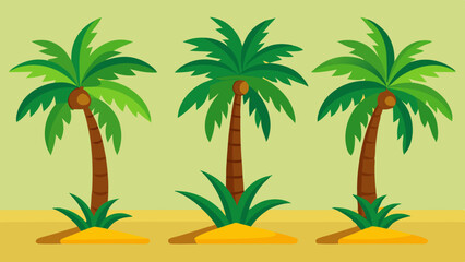 Set of Palm Tree
