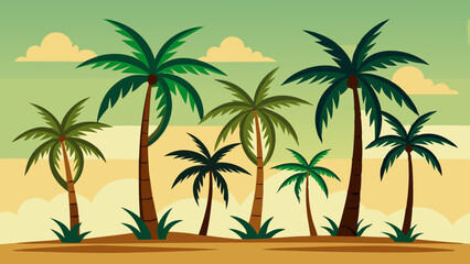 Set of Palm Tree