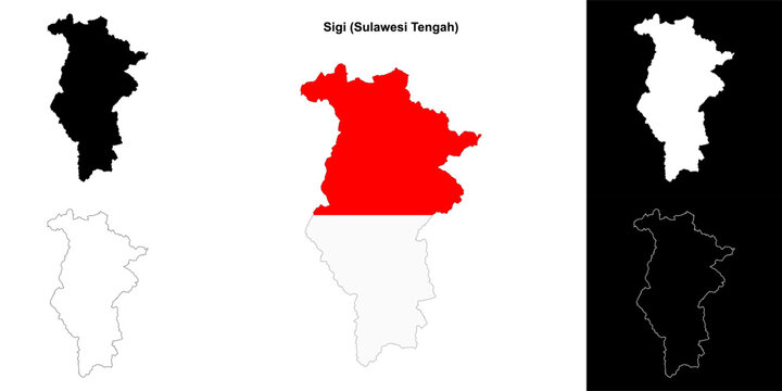 Sigi blank outline map set