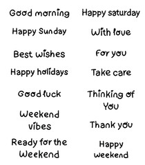 big bundle of greeting words and phrases