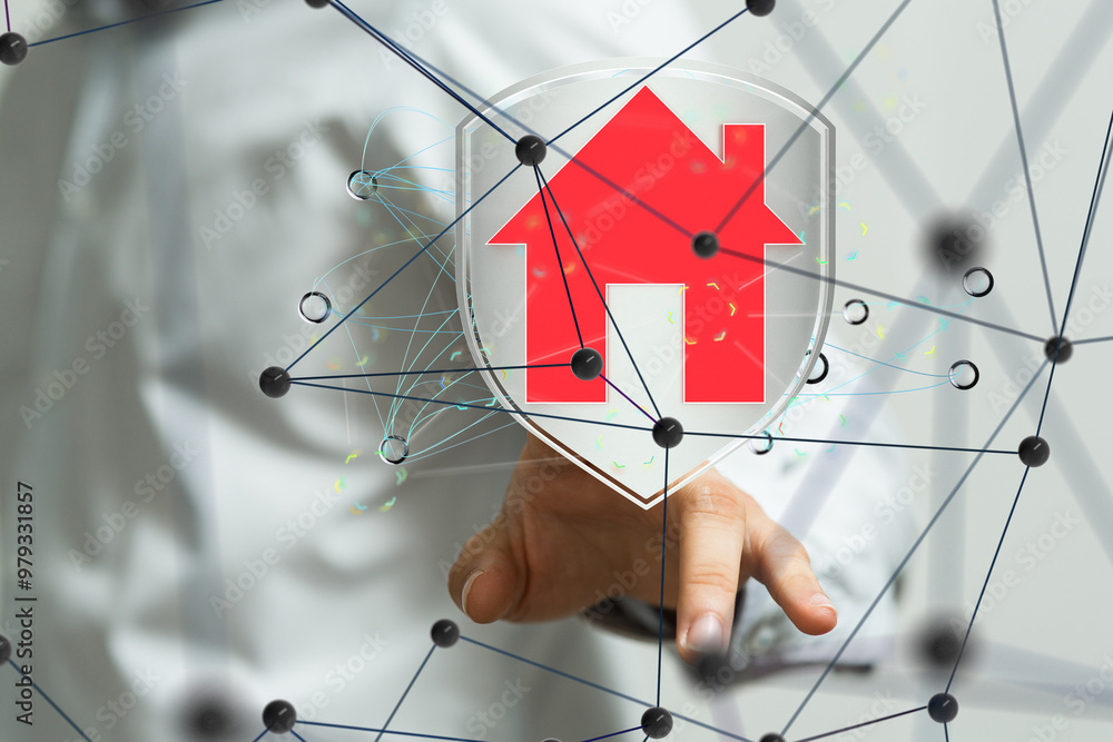 Poster house. data Big data visualization background.Abstract technology