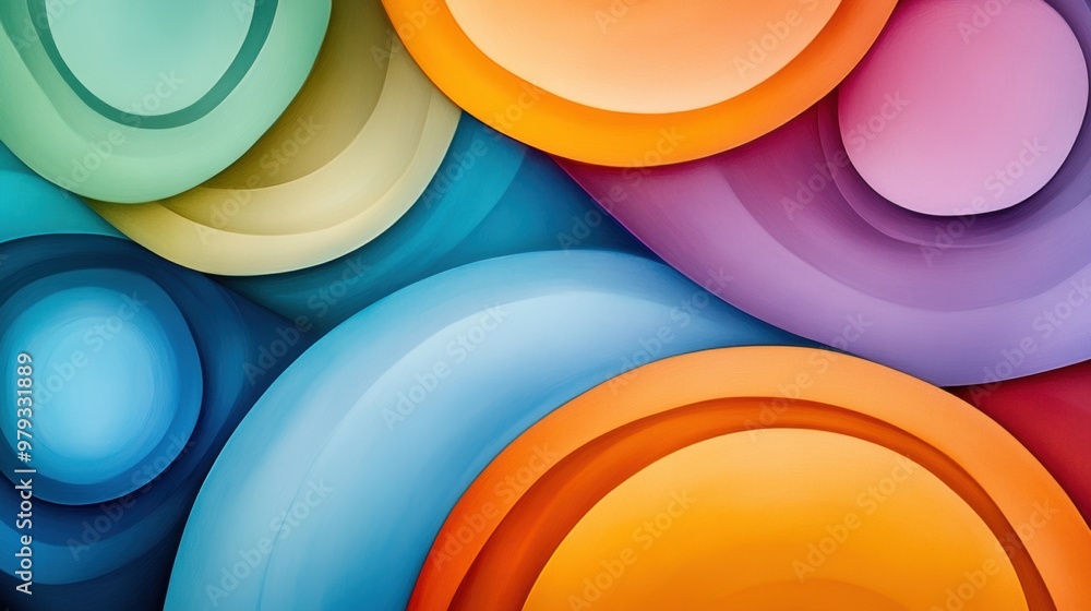 Poster a colorful abstract background with many different colored circles, ai