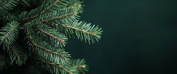 Close-up Macro of Green Spruce Tree Branches with Detailed Texture - AI generated illustration