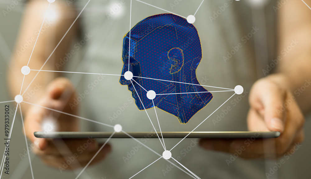Poster Human head with network plexus structure