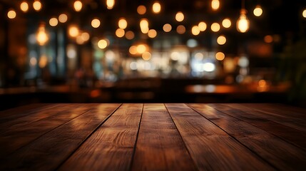 blank wooden table in the restaurant