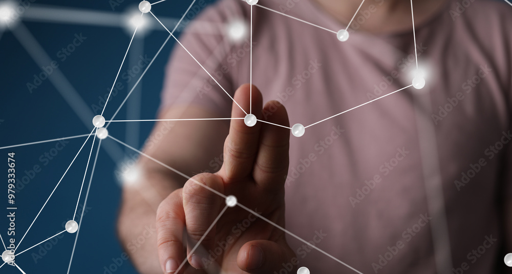 Poster touch Futuristic wave, Futuristic data stream