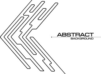 Abstract black line circuit arrow direction geometric on white design modern technology futuristic background vector