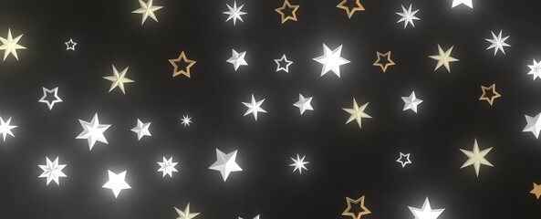 XMAS stars. Confetti celebration, Falling golden abstract decoration for party, birthday celebrate,