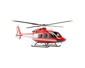 White and gold helicopter isolated on white background. Suitable for aviation, transportation, luxury, and travel themed designs. Generative AI